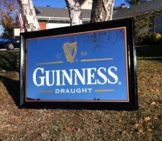   DRAUGHT BEER BACK BAR MIRROR PUB ADVERTISING SIGN big guiness  