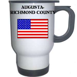 US Flag   Augusta Richmond County, Georgia (GA) White Stainless Steel 