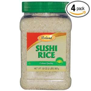 Roland Sushi Rice, 32 Ounce Jars (Pack of 4)  Grocery 