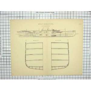  SHIP BUILDING S.S. AUSTRAL MIDSHIP SECTION DIAGRAMS
