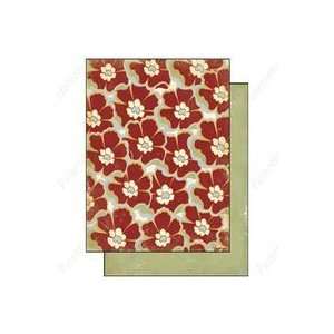  Authentique Free Bird Paper 6x6 Poised Floral Red (Pack of 