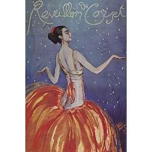  GIRL RED DRESS CORSET FRANCE FRENCH VINTAGE POSTER CANVAS 