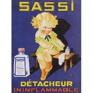  GIRL CLEANING DRESS SASSI FRANCE FRENCH SMALL VINTAGE 