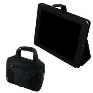 rooCASE Dual Station Folio Full Genuine Leather (Black) Case + Deluxe 