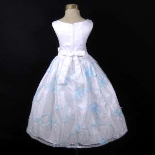 New Tag Blue Flower Girl Pageant Dress SZ 7 8  