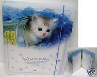 Alone Neko Cat Binder Folder Stationery 2 PC Set Korean  