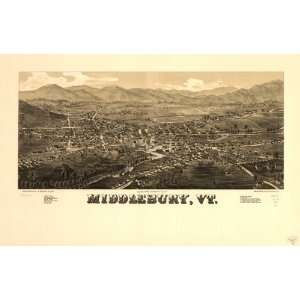  c1886 map of Middlebury, Vermont