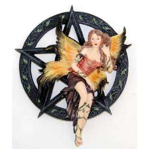 Autumn Fairy Swing Pentagram Wall Plaque