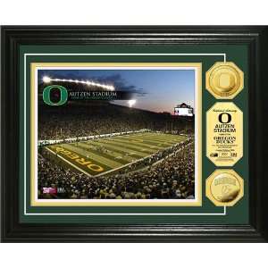  University of Oregon Framed Autzen Stadium 24KT Gold Coin 