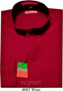 Wine Nehru Banded Collar Mens Shirts 1736/37 XL  