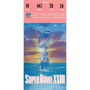  Super Bowl 23 Ticket January 22, 1989