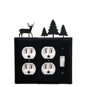  New   Deer and Pine Trees   Double Outlet, Single Switch 