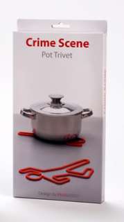 Peleg Crime Scene Silicone Trivet Hot Pot Holder Red  