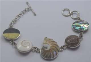 Mix Shell Sterling Silver 925 Bracelet L858  