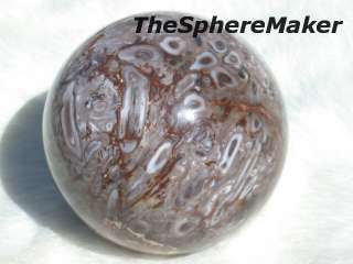Siaz PETRIFIED PALM ROOT SPHERE FOSSIL WOOD BALL 3.5D  