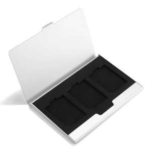  Portable Ultra Slim Sleek Design Silver Tone Aluminum 3 Slots 