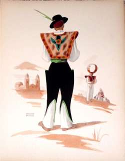 RARE Costumes of South America Edouard Halouze 26 Lithograph Prints 
