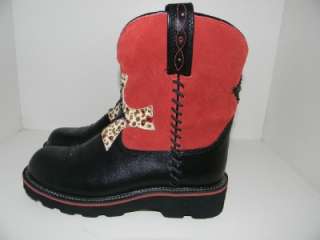 NWT Ariat Fatbaby Womens Gem Baby Knight Red Suede Black Leather 