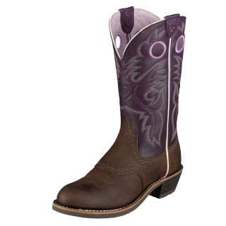 Ariat Western Boots Womens Cowboy Heritage Roughstock Brown 10001596 