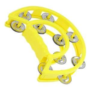   Kids Nonslip Grip Yellow Moon Shape Shaking Tambourine Toy Baby