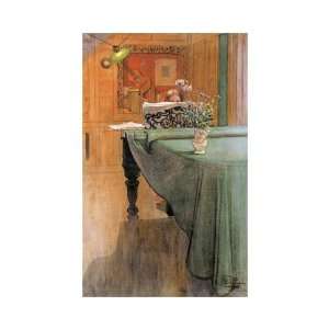 Young Girl At A Grand Piano by Carl Larsson. size 14 inches width by 