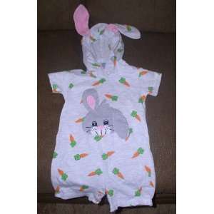  Bunny Rabbit Hooded Romper 9/12 Month 