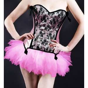   Garter Corset Bustier&Tutu Skirt S size pink 