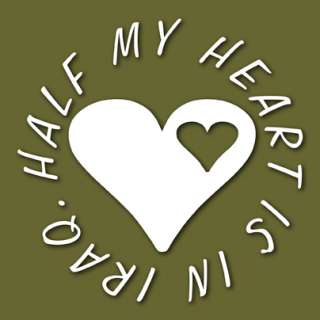 Half My Heart Is In Iraq Vinyl Decal Sticker VLHMHI  