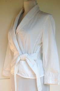 NWT JCREW white twill PREPPY wrap tie blazer jacket 3/4 sleeves 6 
