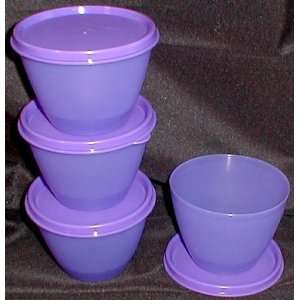  Tupperware Refrigerator Bowls Set of 4 Purple