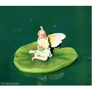   Garden Fairy on Lily Pad FLoats in pool or pond NEW
