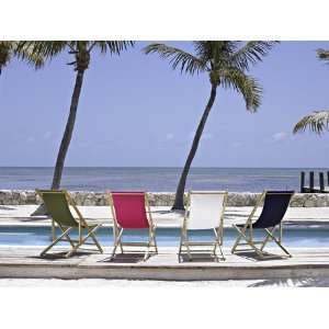   Cabana Beach Pool Sling Patio Wood Lounge Set Patio, Lawn & Garden