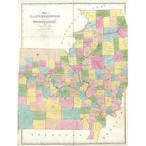  Map of Illinois & Missouri, 1839 Arts, Crafts & Sewing