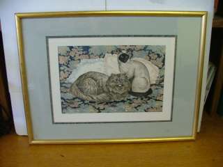   Genuine Original Limited Ed. Print Cats and Pillows #72 of only 200
