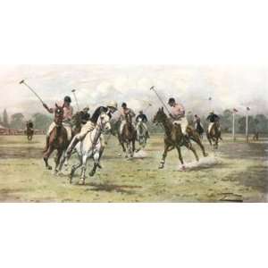 Backhander Stops a Rush, A m Etching Wright, George Sports Pastimes 