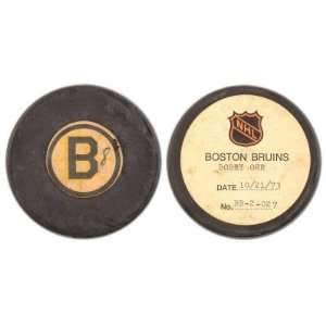 Bobby Orr Boston Bruins 1973 goal scored game used puck   Game Used 
