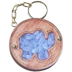 Magic Unique Gemstone and Wooden Amulet Lucky Elephant Keychain In 