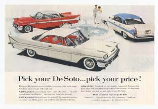 1958 DeSoto Firesweep Firedome Fireflite Pick Price Ad  