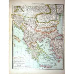   Map C1893 Balkan Peninsula Morea Crete Asian Minor Albania Home