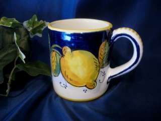 DERUTA ITALY Italian Pottery TUSCAN LEMONS Coffee Mug Coffee Cup 