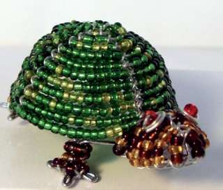 Turtle Wire & Glass Bead Mini Sculpture Beadworx MIB  