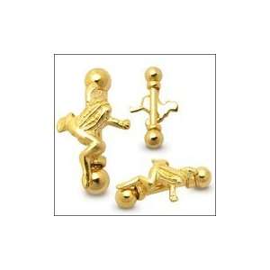  Gold Plated Jumping Frog Eyebrow Ring Body Jewelry 