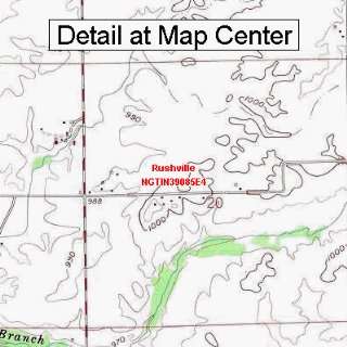  USGS Topographic Quadrangle Map   Rushville, Indiana 