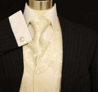 Tuxedo Vest, Neck Tie, Ascot Tie, Pocket Square and matching Cufflinks
