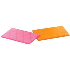 it Super Sticky Patterned Label Pads, Removable, Neon Orange and Neon 