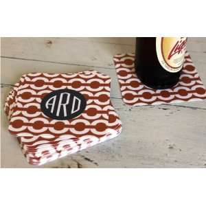    personalized paper coaster sets chain pattern