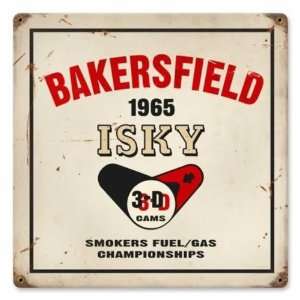 Bakersfield Isky Drag Race Vintage Metal Sign 1965