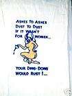 Ashes to ashes towel funny gag hand towel gift joke