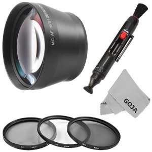  Definition Telephoto Lens + Filter Kit (UV, fluorescent, polarized 