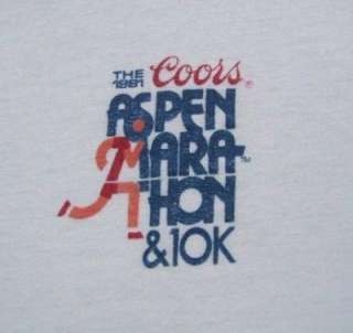 vintage 1981 COORS Aspen Marathon 10k SMALL T SHIRT vtg  